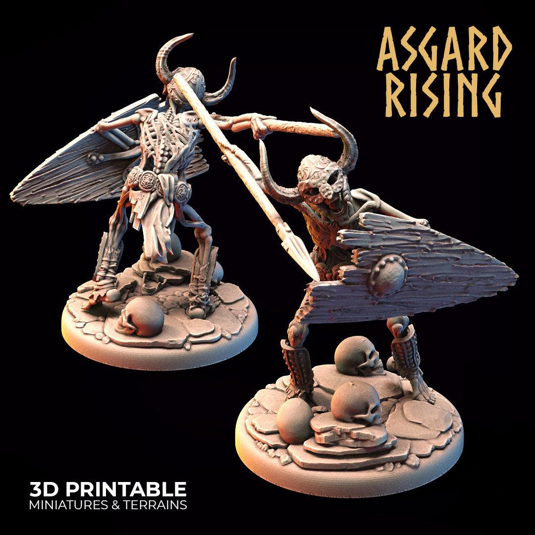 3D Printed Asgard Rising Draugr - Undead Skeleton Infantry Set 28mm - 32mm - 3D Printing Boss 