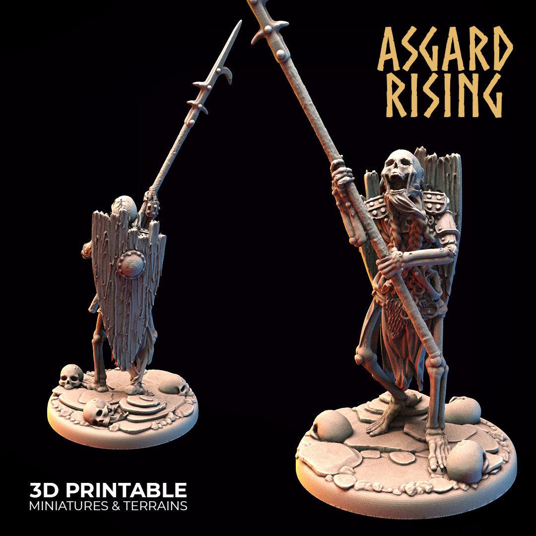3D Printed Asgard Rising Draugr - Undead Skeleton Infantry Set 28mm - 32mm - 3D Printing Boss 