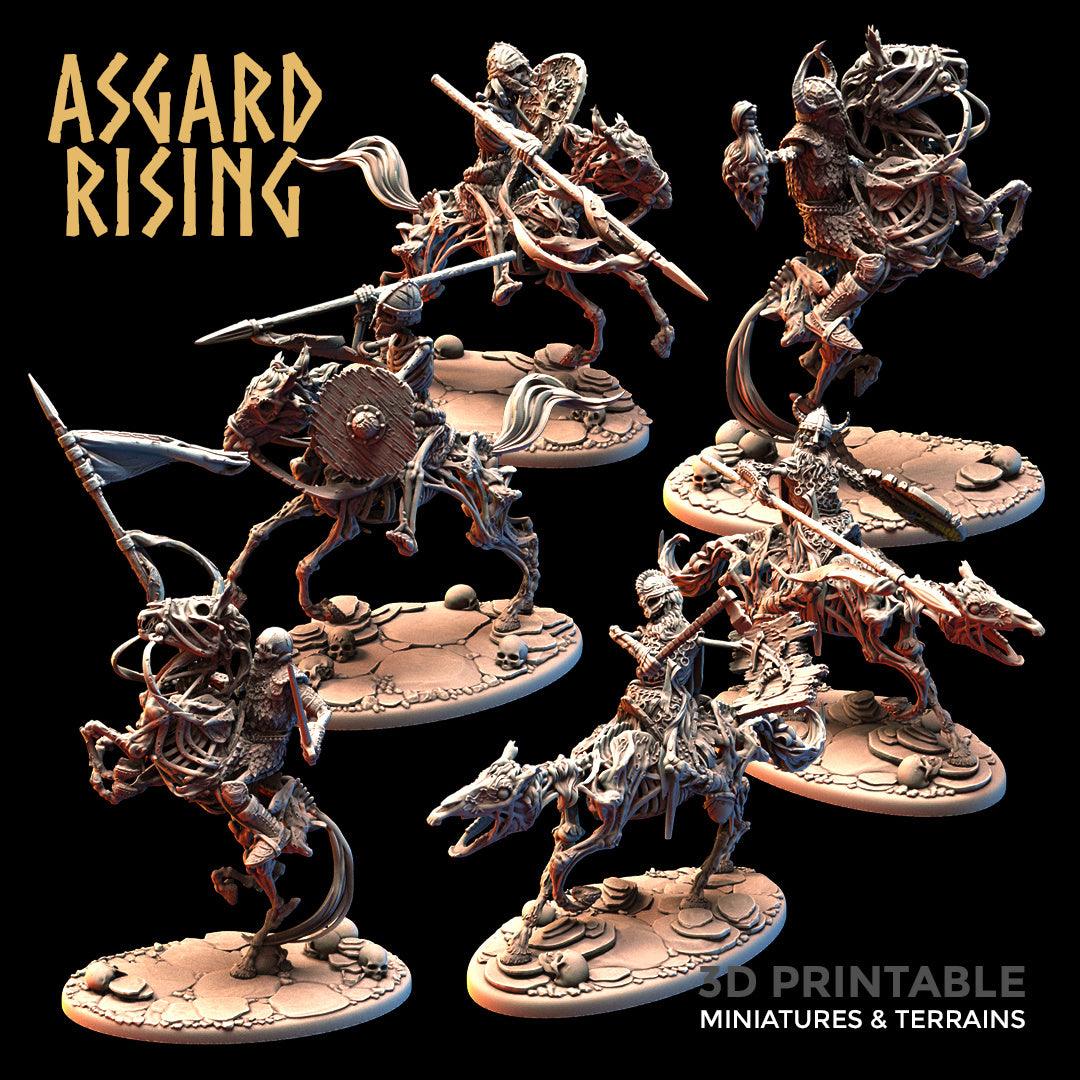 3D Printed Asgard Rising Draugr - Undead Skeleton Riders Set 28mm - 32mm - 3D Printing Boss 