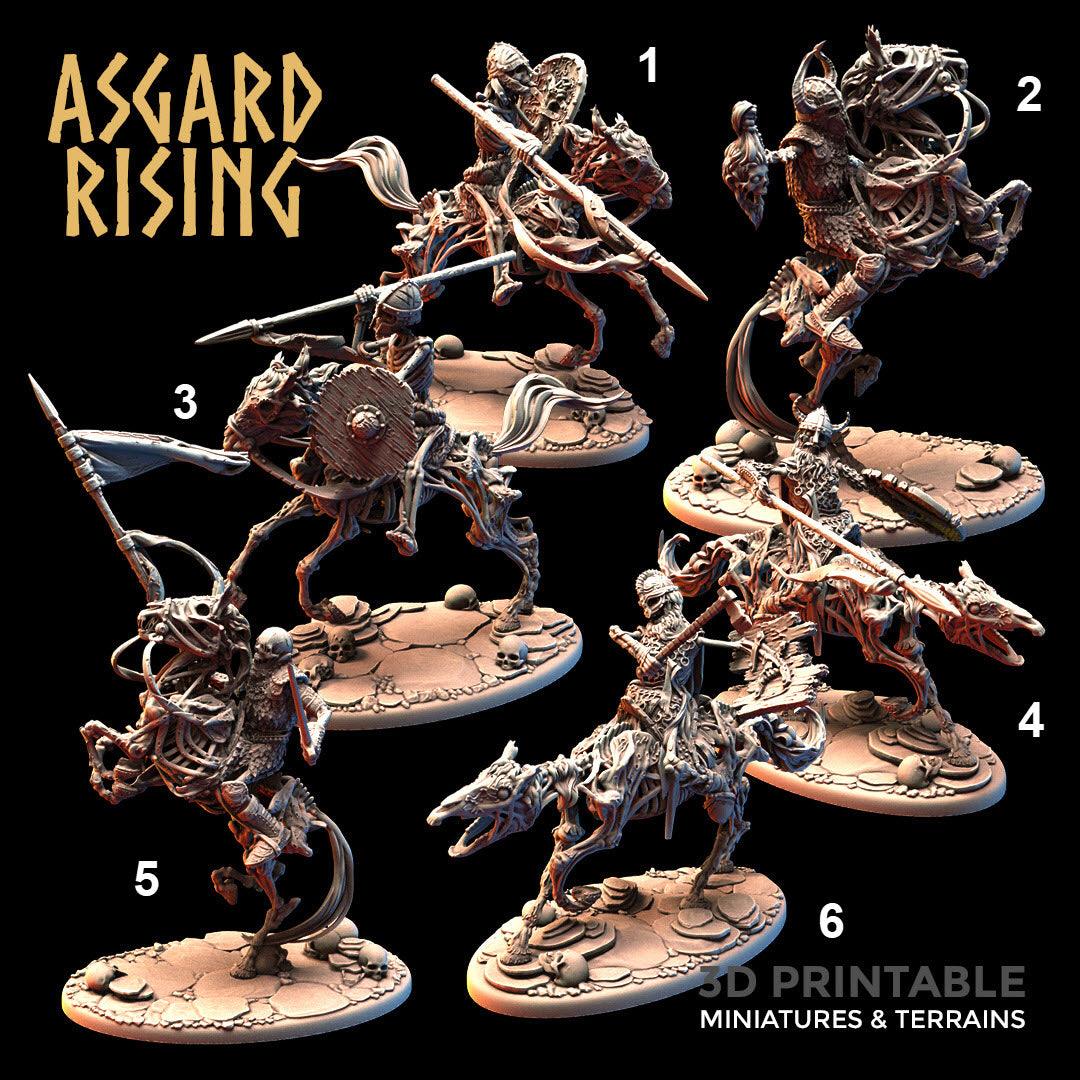 3D Printed Asgard Rising Draugr - Undead Skeleton Riders Set 28mm - 32mm - 3D Printing Boss 