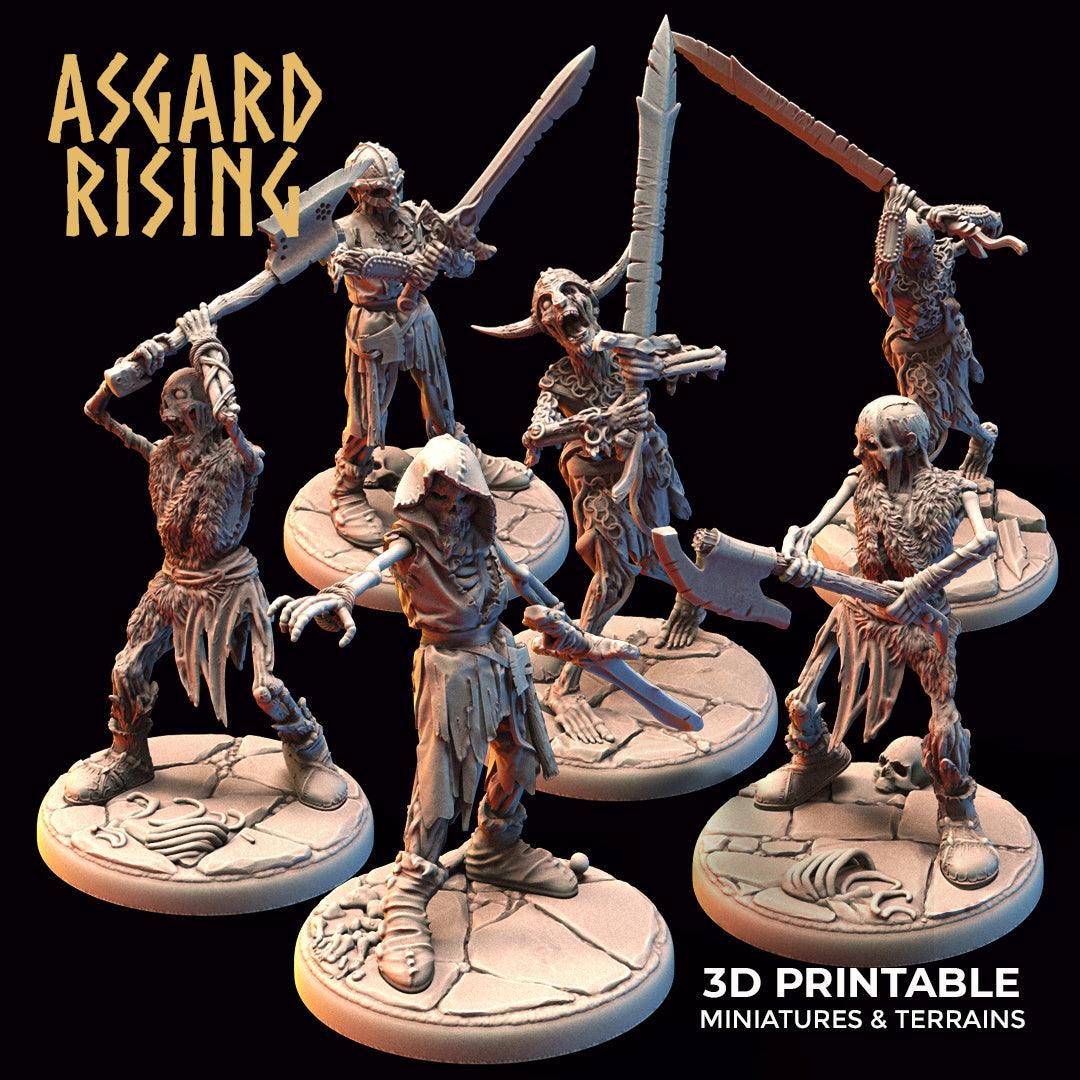 3D Printed Asgard Rising Draugr - Undead Skeleton Warriors Set 28mm ...