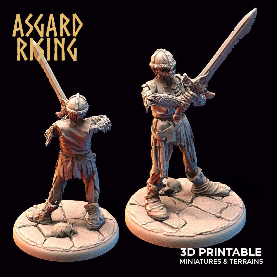 3D Printed Asgard Rising Draugr - Undead Skeleton Warriors Set 28mm - 32mm - 3D Printing Boss 