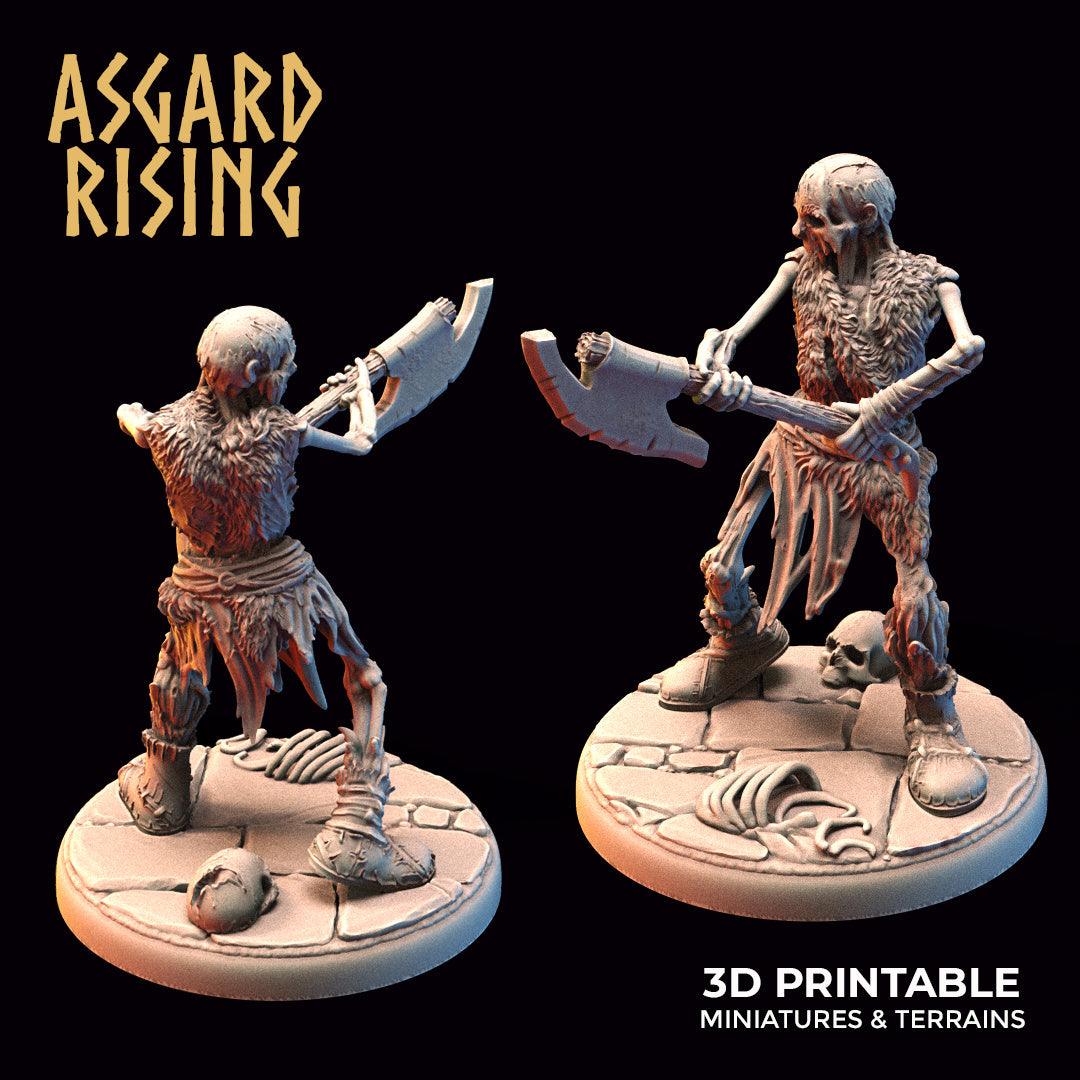 3D Printed Asgard Rising Draugr - Undead Skeleton Warriors Set 28mm - 32mm - 3D Printing Boss 