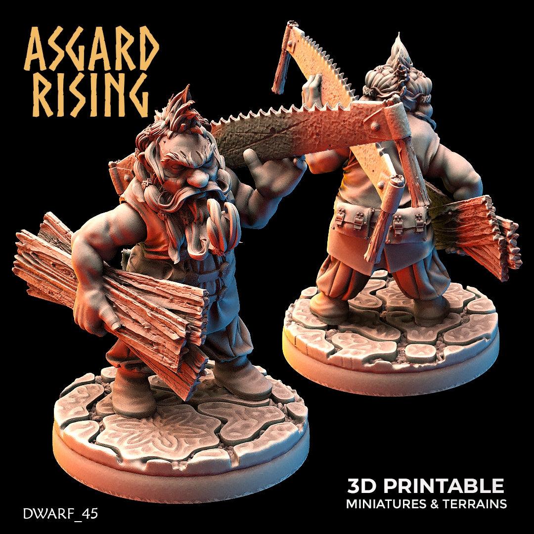 3D Printed Asgard Rising Dwarf Artisan Worker Set 28mm - 32mm - 3D Printing Boss 