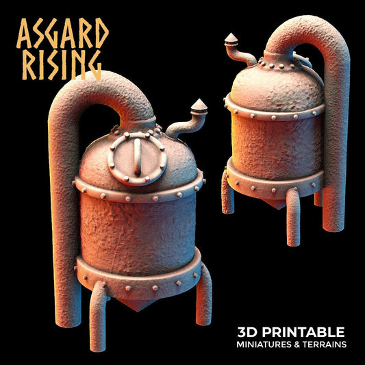 3D Printed Asgard Rising Dwarf Distillery and Brewery Set 28mm - 32mm - 3D Printing Boss 
