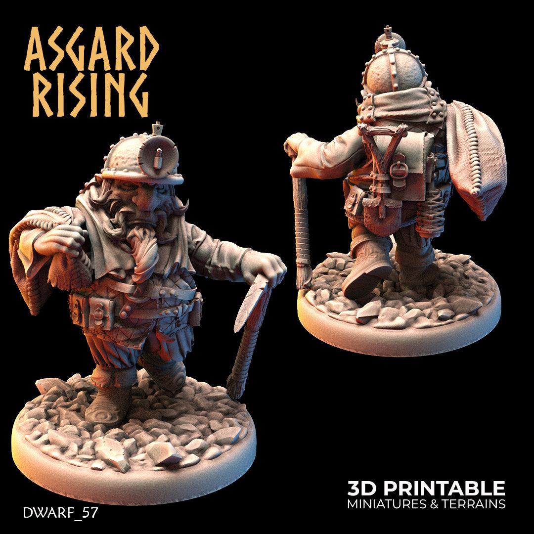 3D Printed Asgard Rising Dwarf Dwarven Miners Set 2 28mm - 32mm - 3D Printing Boss 
