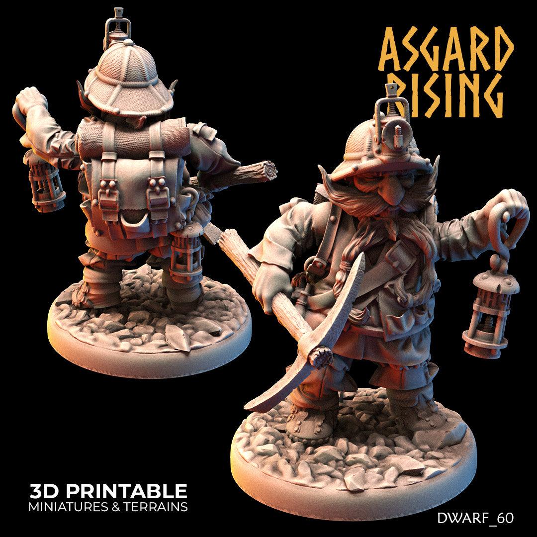 3D Printed Asgard Rising Dwarf Dwarven Miners Set 2 28mm - 32mm - 3D Printing Boss 