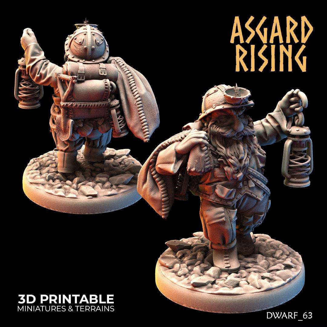 3D Printed Asgard Rising Dwarf Dwarven Miners Set 3 28mm - 32mm - 3D Printing Boss 