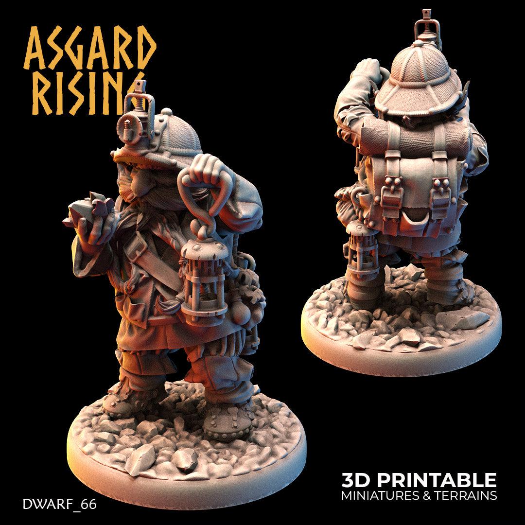 3D Printed Asgard Rising Dwarf Dwarven Miners Set 4 28mm - 32mm - 3D Printing Boss 