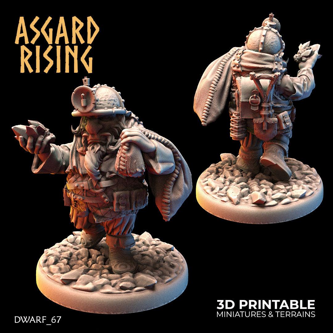 3D Printed Asgard Rising Dwarf Dwarven Miners Set 4 28mm - 32mm - 3D Printing Boss 