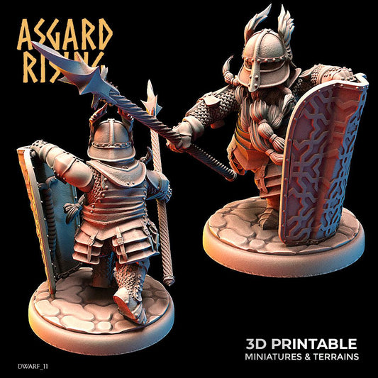 3D Printed Asgard Rising Dwarf Full Plate Shield and Banner Set 28mm - 32mm - 3D Printing Boss 
