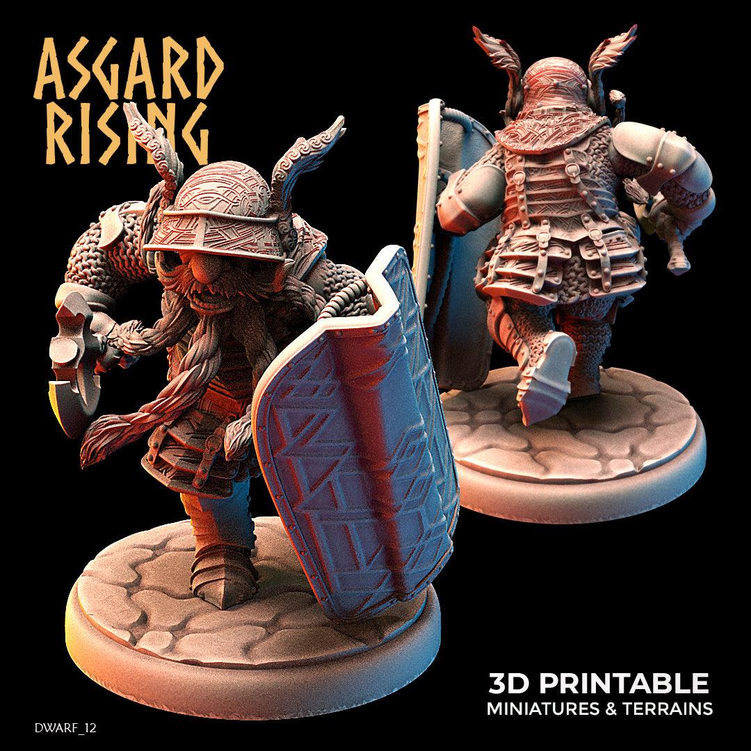 3D Printed Asgard Rising Dwarf Full Plate Shield and Banner Set 28mm - 32mm - 3D Printing Boss 