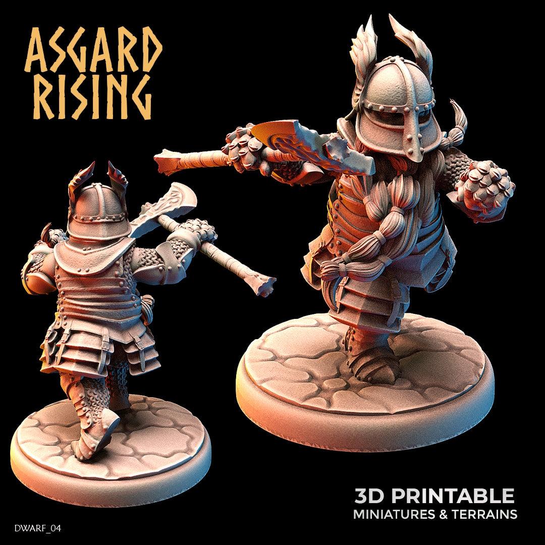 3D Printed Asgard Rising Dwarf Full Plate Warrior Warband Set 28mm - 32mm - 3D Printing Boss 