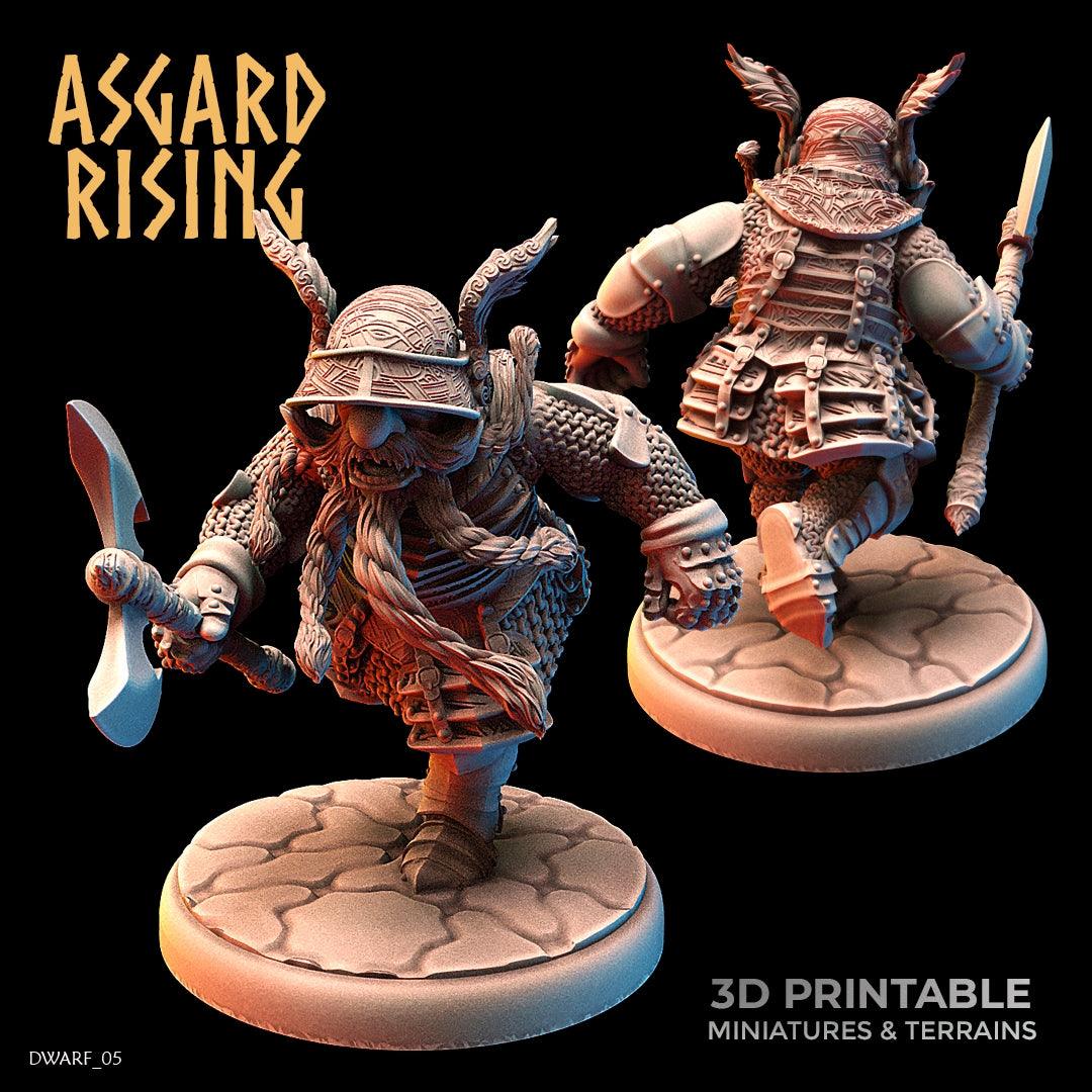 3D Printed Asgard Rising Dwarf Full Plate Warrior Warband Set 28mm - 32mm - 3D Printing Boss 