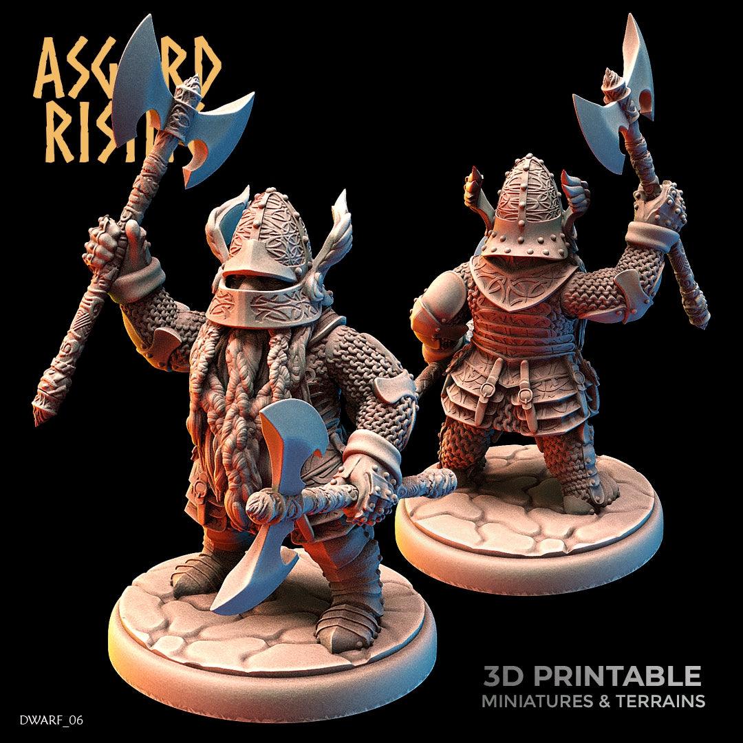 3D Printed Asgard Rising Dwarf Full Plate Warrior Warband Set 28mm - 32mm - 3D Printing Boss 