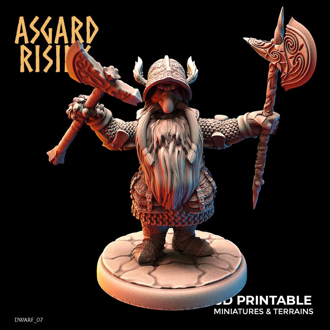 3D Printed Asgard Rising Dwarf Full Plate Warrior Warband Set 28mm - 32mm - 3D Printing Boss 