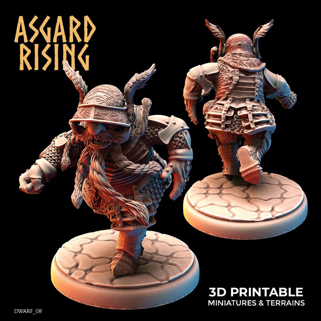 3D Printed Asgard Rising Dwarf Full Plate Warrior Warband Set 28mm - 32mm - 3D Printing Boss 