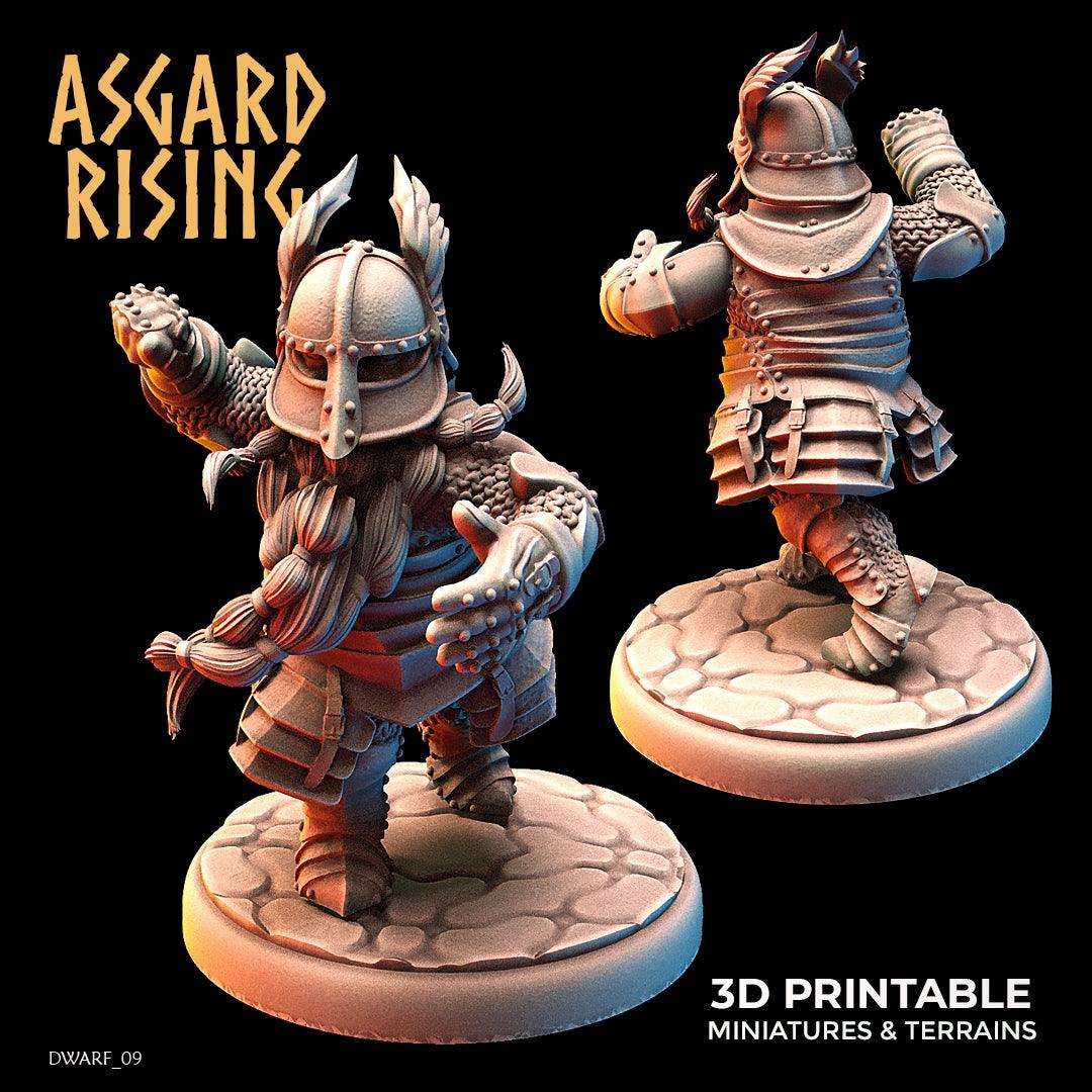 3D Printed Asgard Rising Dwarf Full Plate Warrior Warband Set 28mm - 32mm - 3D Printing Boss 