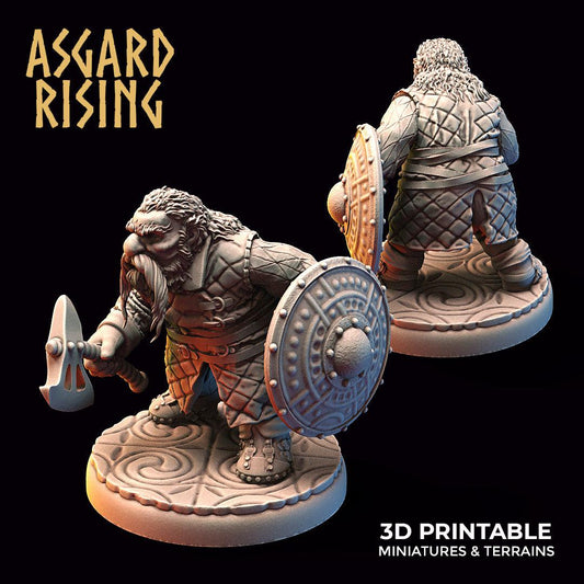 3D Printed Asgard Rising Dwarf Warrior Gambeson Modular Warband Set 28mm - 32mm - 3D Printing Boss 