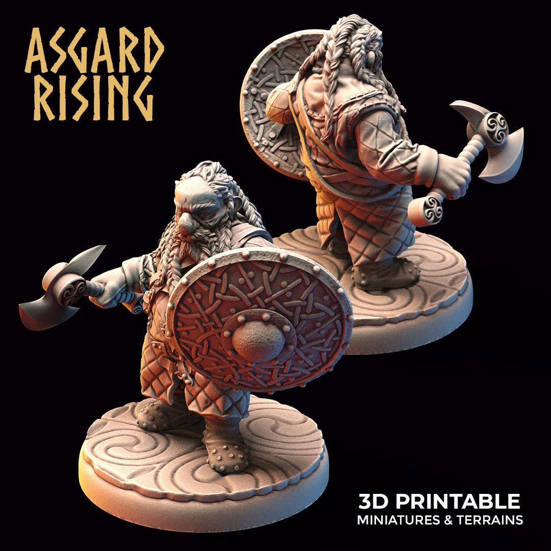 3D Printed Asgard Rising Dwarf Warrior Gambeson Modular Warband Set 28mm - 32mm - 3D Printing Boss 