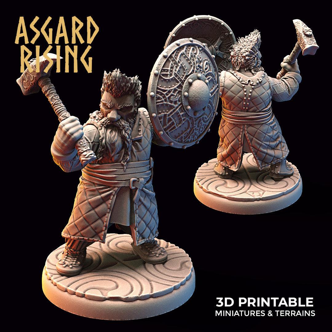 3D Printed Asgard Rising Dwarf Warrior Gambeson Modular Warband Set 28mm - 32mm - 3D Printing Boss 
