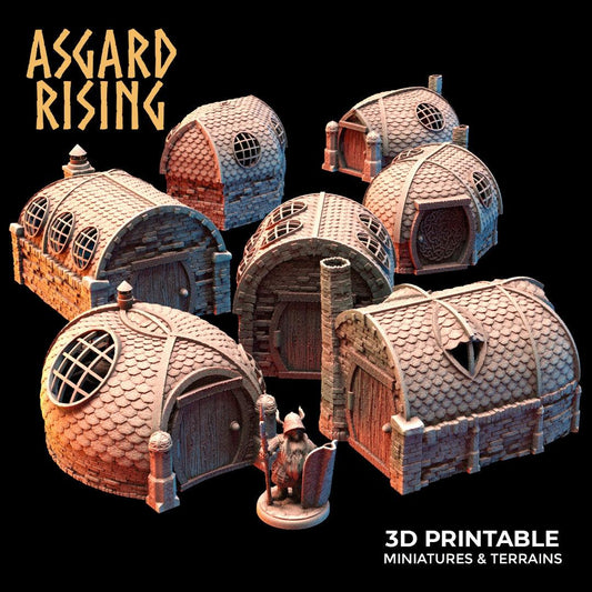 3D Printed Asgard Rising Dwarven Kingdom Houses Industrial Architecture 28mm - 32mm - 3D Printing Boss 