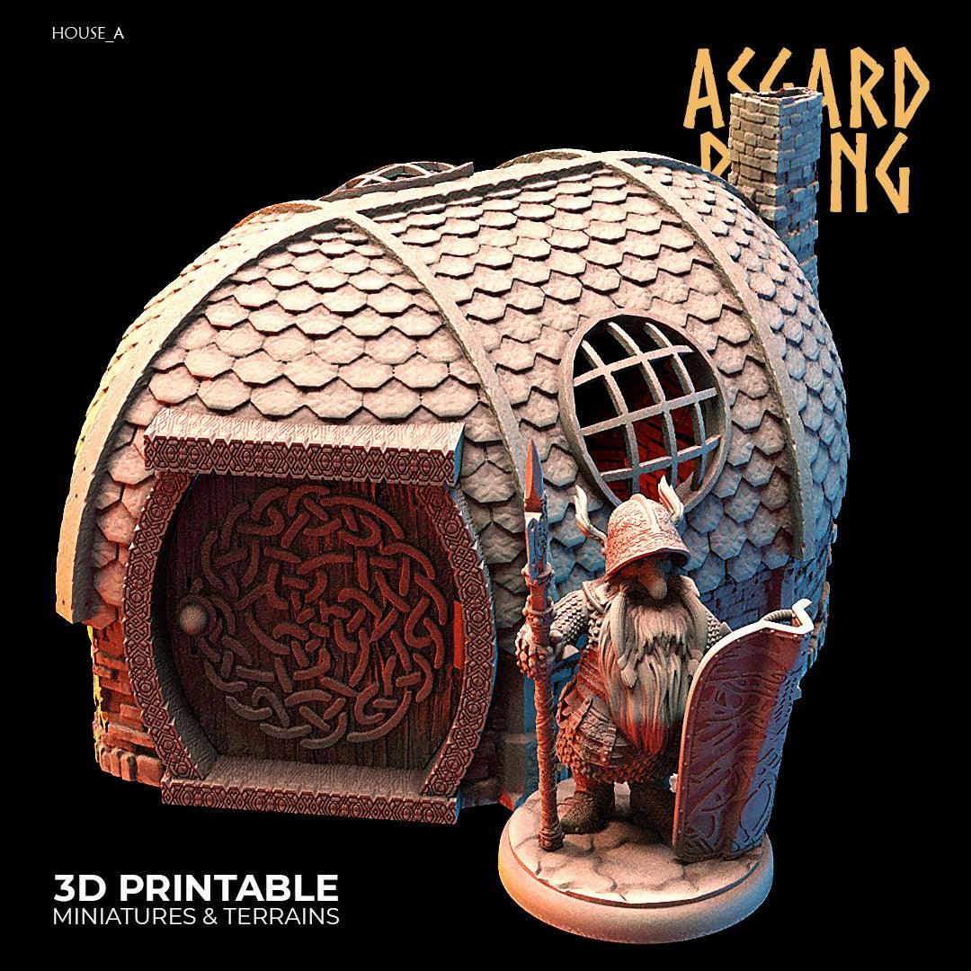 3D Printed Asgard Rising Dwarven Kingdom Houses Industrial Architecture 28mm - 32mm - 3D Printing Boss 