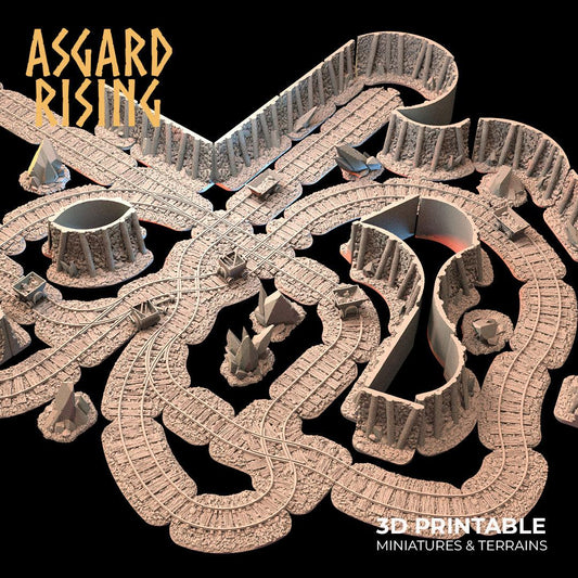 3D Printed Asgard Rising Dwarven Mines Underground Railroad 28mm - 32mm - 3D Printing Boss 
