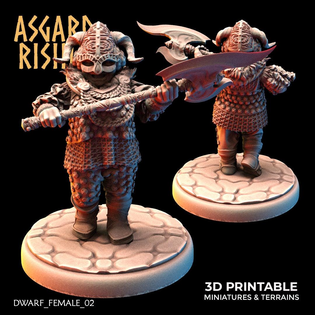 3D Printed Asgard Rising Dwarven Shield-Maidens Set 28mm - 32mm - 3D Printing Boss 