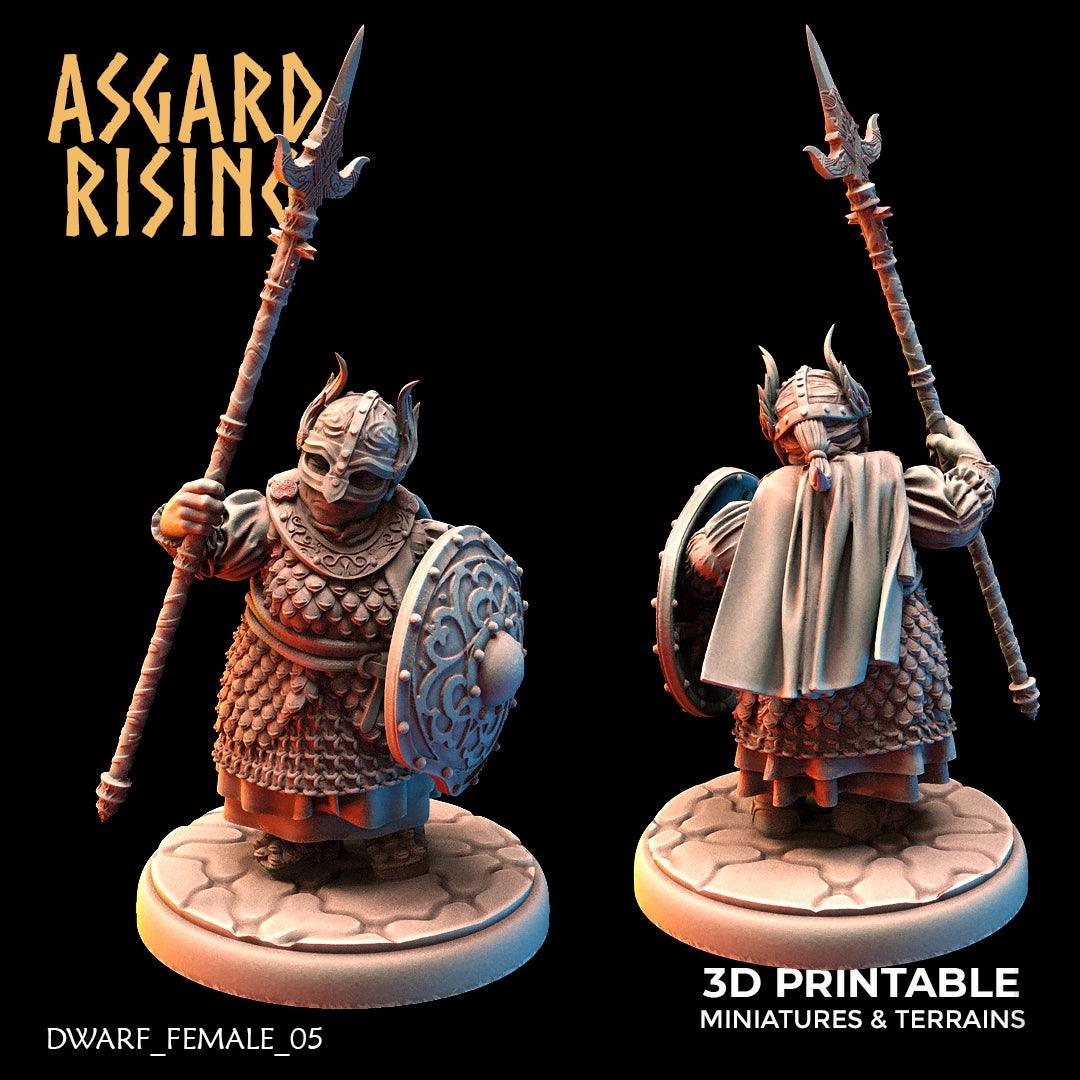 3D Printed Asgard Rising Dwarven Shield-Maidens Set 28mm - 32mm - 3D Printing Boss 