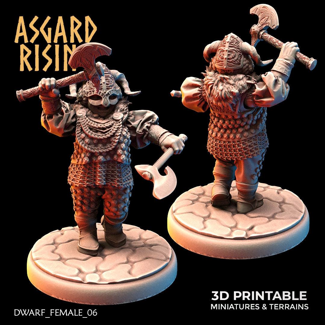 3D Printed Asgard Rising Dwarven Shield-Maidens Set 28mm - 32mm - 3D Printing Boss 