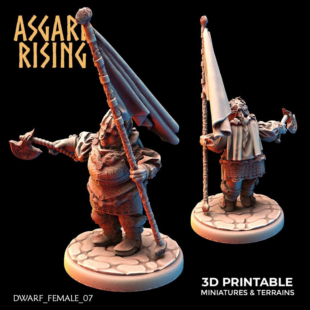 3D Printed Asgard Rising Dwarven Shield-Maidens Set 28mm - 32mm - 3D Printing Boss 