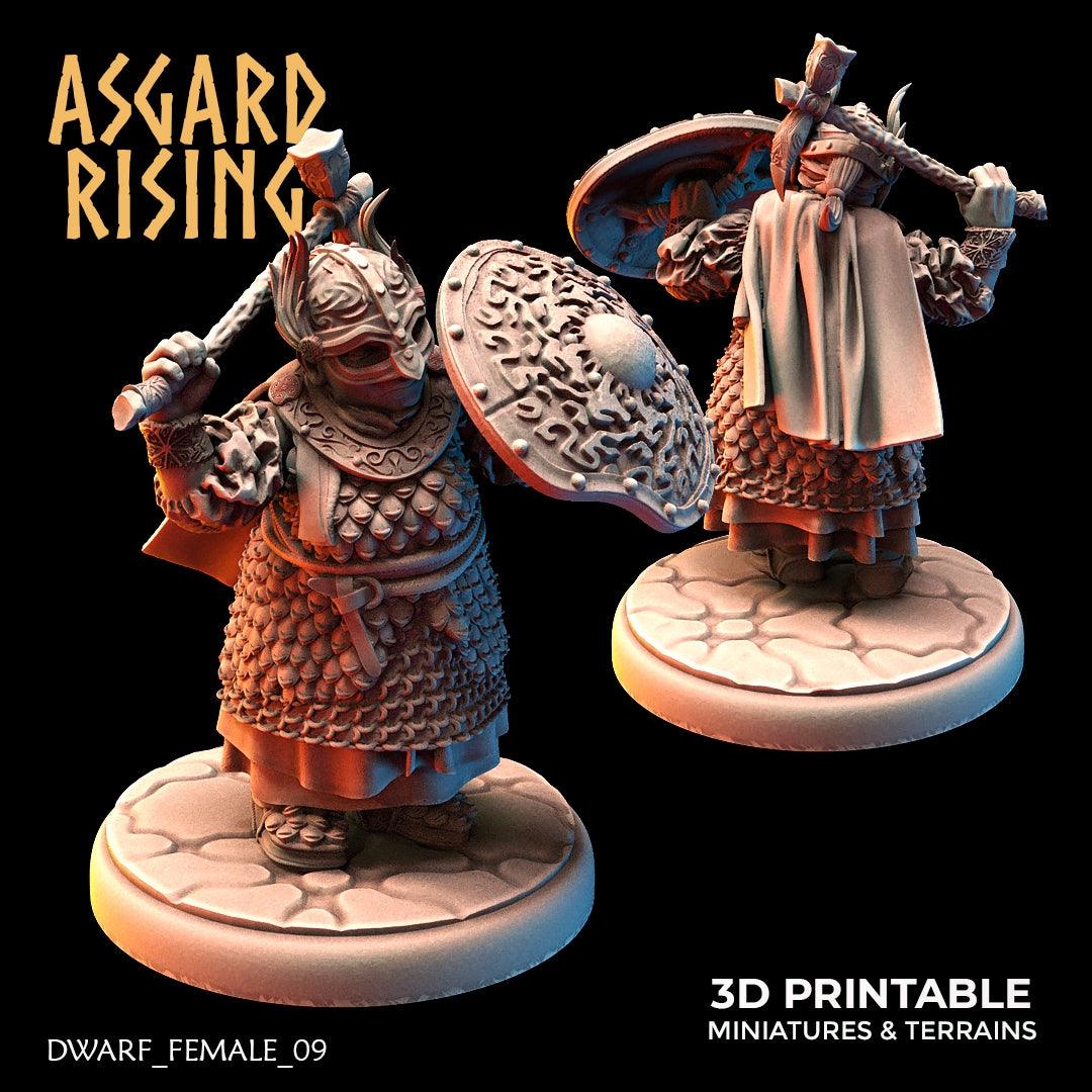 3D Printed Asgard Rising Dwarven Shield-Maidens Set 28mm - 32mm - 3D Printing Boss 