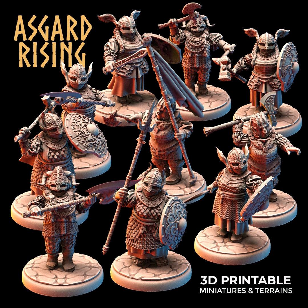3D Printed Asgard Rising Dwarven Shield-Maidens Set 28mm - 32mm - 3D Printing Boss 