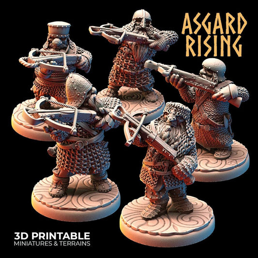 3D Printed Asgard Rising Dwarves Crossbow Chain Mail Set 28mm - 32mm - 3D Printing Boss 