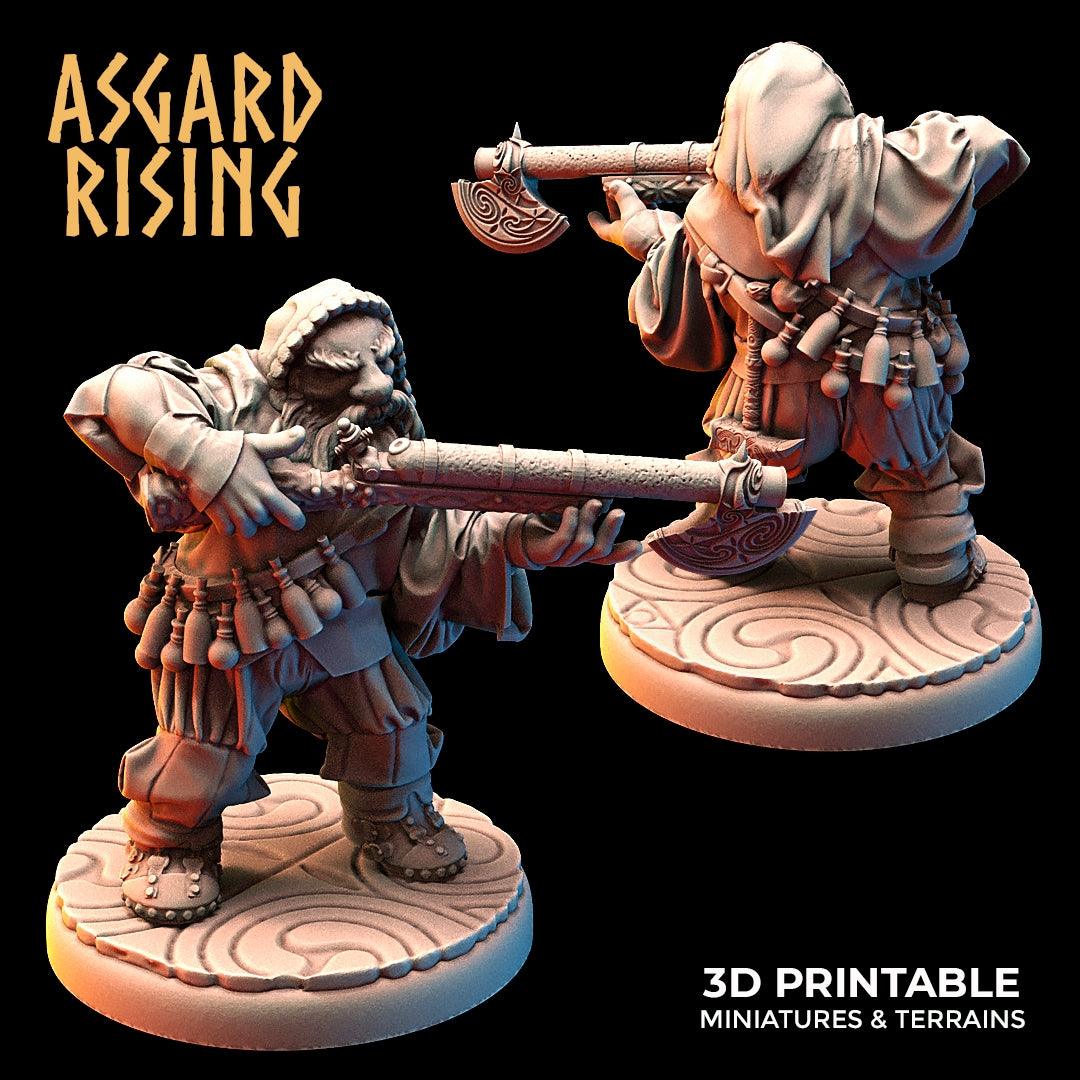 3D Printed Asgard Rising Dwarves Hooded Rangers Ranged Weapons Set 28mm - 32mm - 3D Printing Boss 