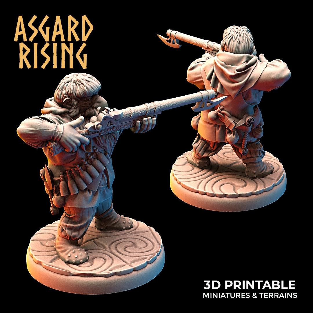 3D Printed Asgard Rising Dwarves Hooded Rangers Ranged Weapons Set 28mm - 32mm - 3D Printing Boss 