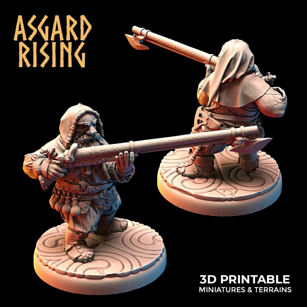 3D Printed Asgard Rising Dwarves Hooded Rangers Ranged Weapons Set 28mm - 32mm - 3D Printing Boss 