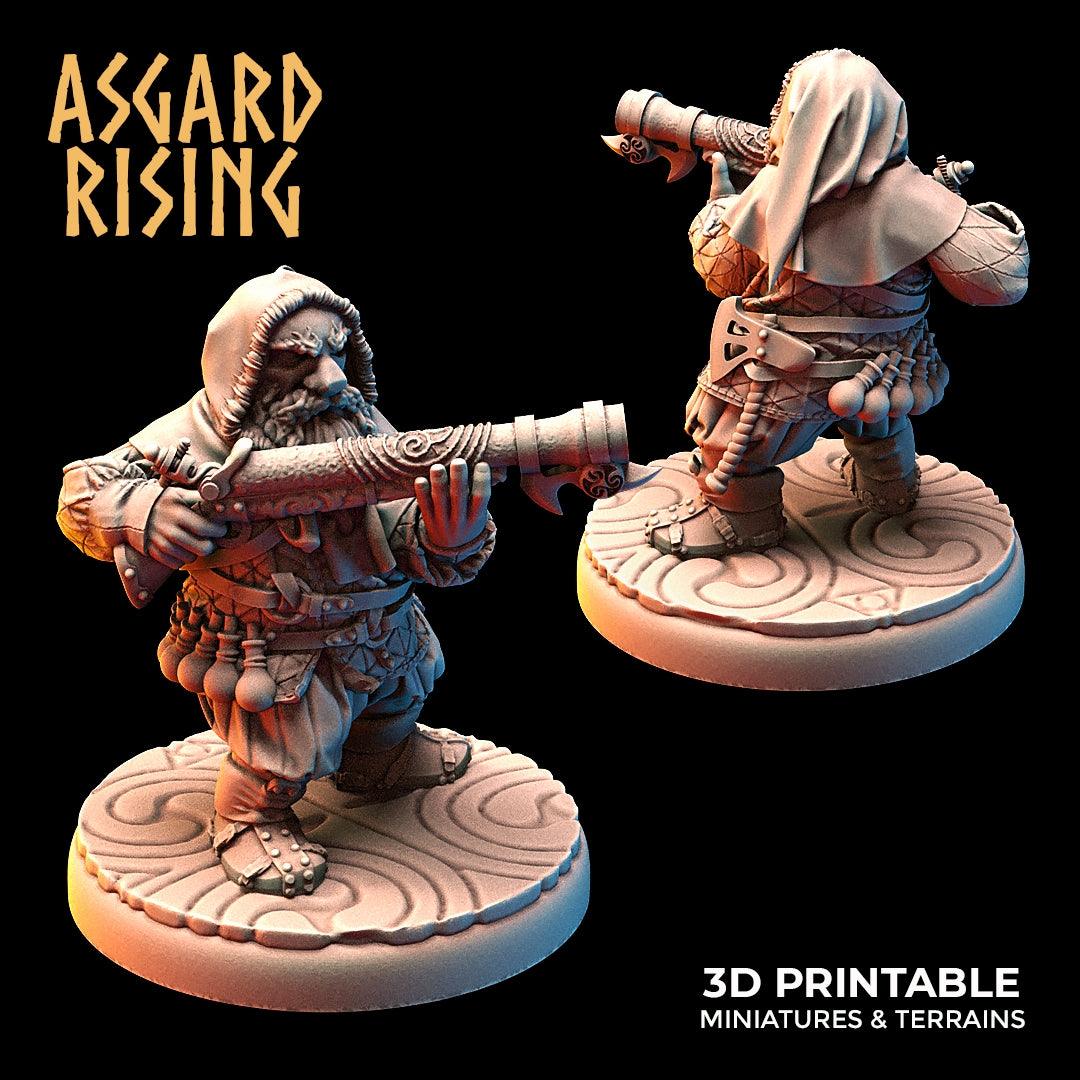 3D Printed Asgard Rising Dwarves Hooded Rangers Ranged Weapons Set 28mm - 32mm - 3D Printing Boss 
