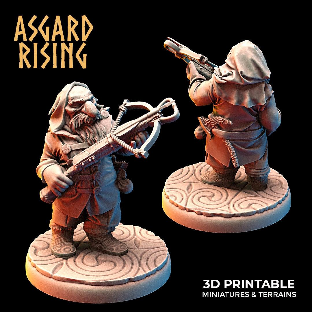 3D Printed Asgard Rising Dwarves Hooded Rangers Ranged Weapons Set 28mm - 32mm - 3D Printing Boss 