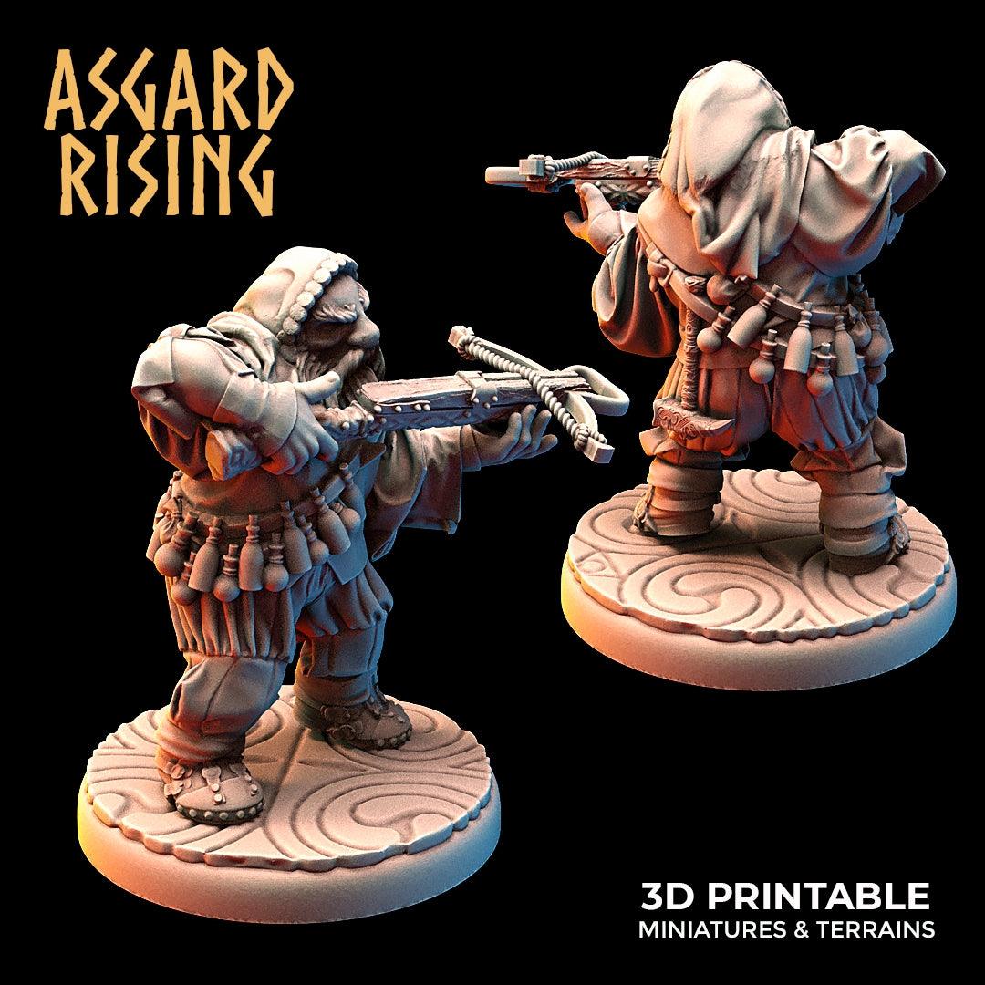 3D Printed Asgard Rising Dwarves Hooded Rangers Ranged Weapons Set 28mm - 32mm - 3D Printing Boss 