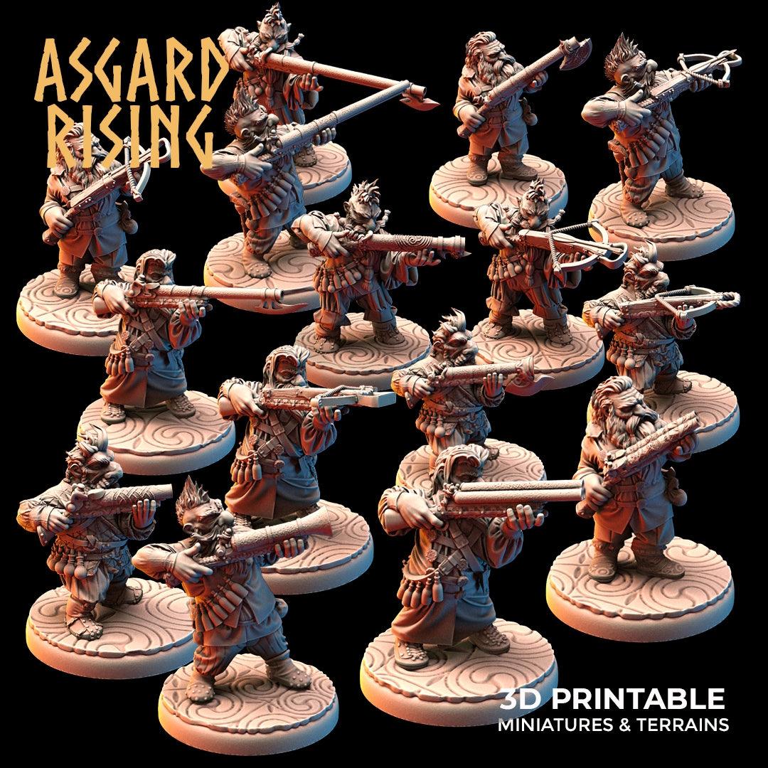 3D Printed Asgard Rising Dwarves Ranged Weapons Set 28mm - 32mm - 3D Printing Boss 