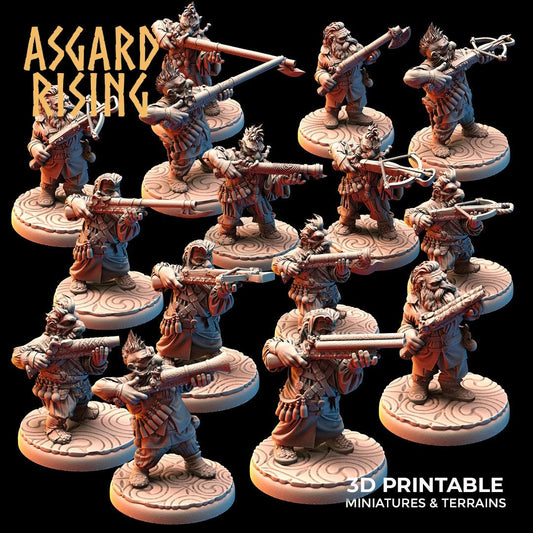 3D Printed Asgard Rising Dwarves Ranged Weapons Set 28mm - 32mm - 3D Printing Boss 
