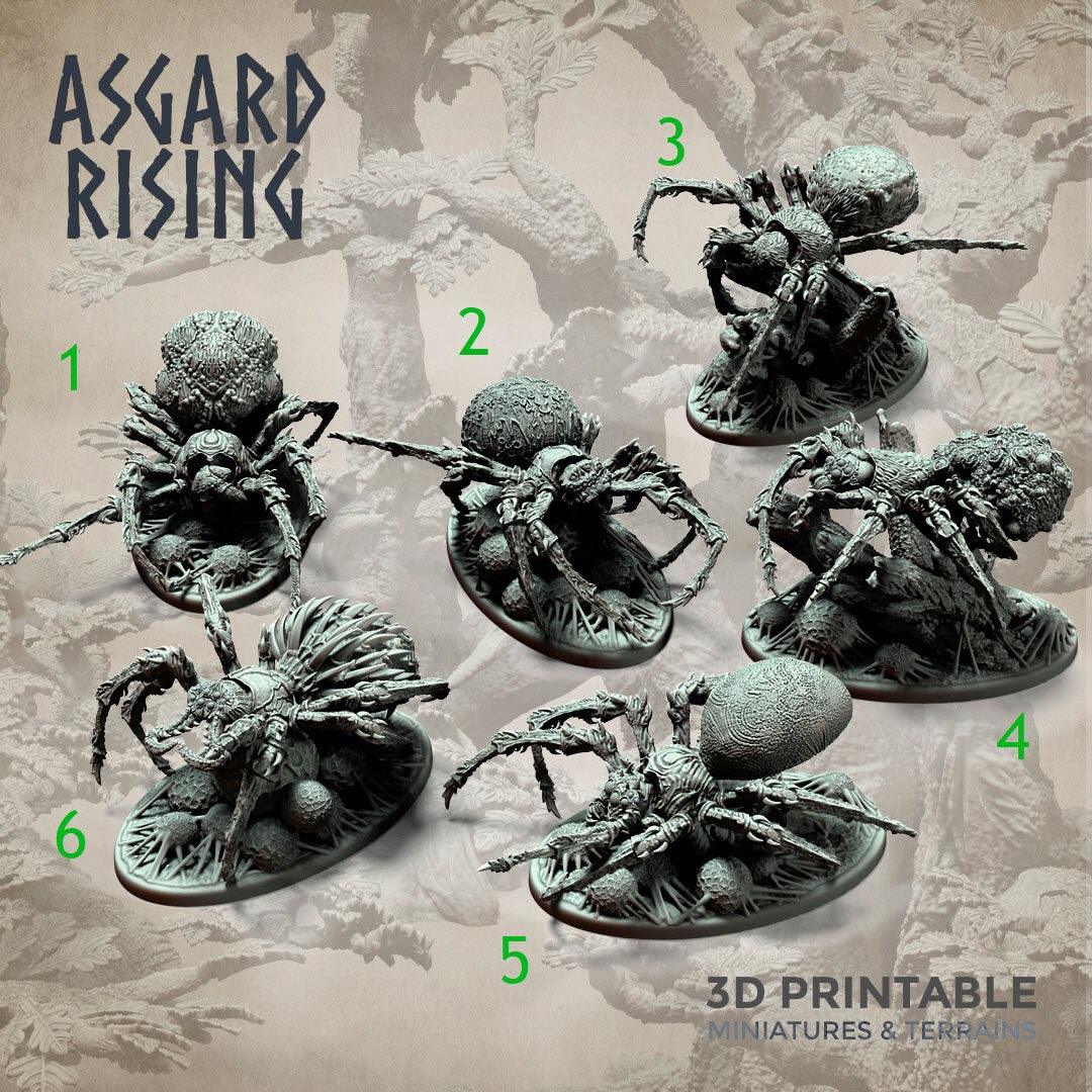 3D Printed Asgard Rising Forest Spiders Set 28mm 32mm Ragnarok D&D - 3D Printing Boss 
