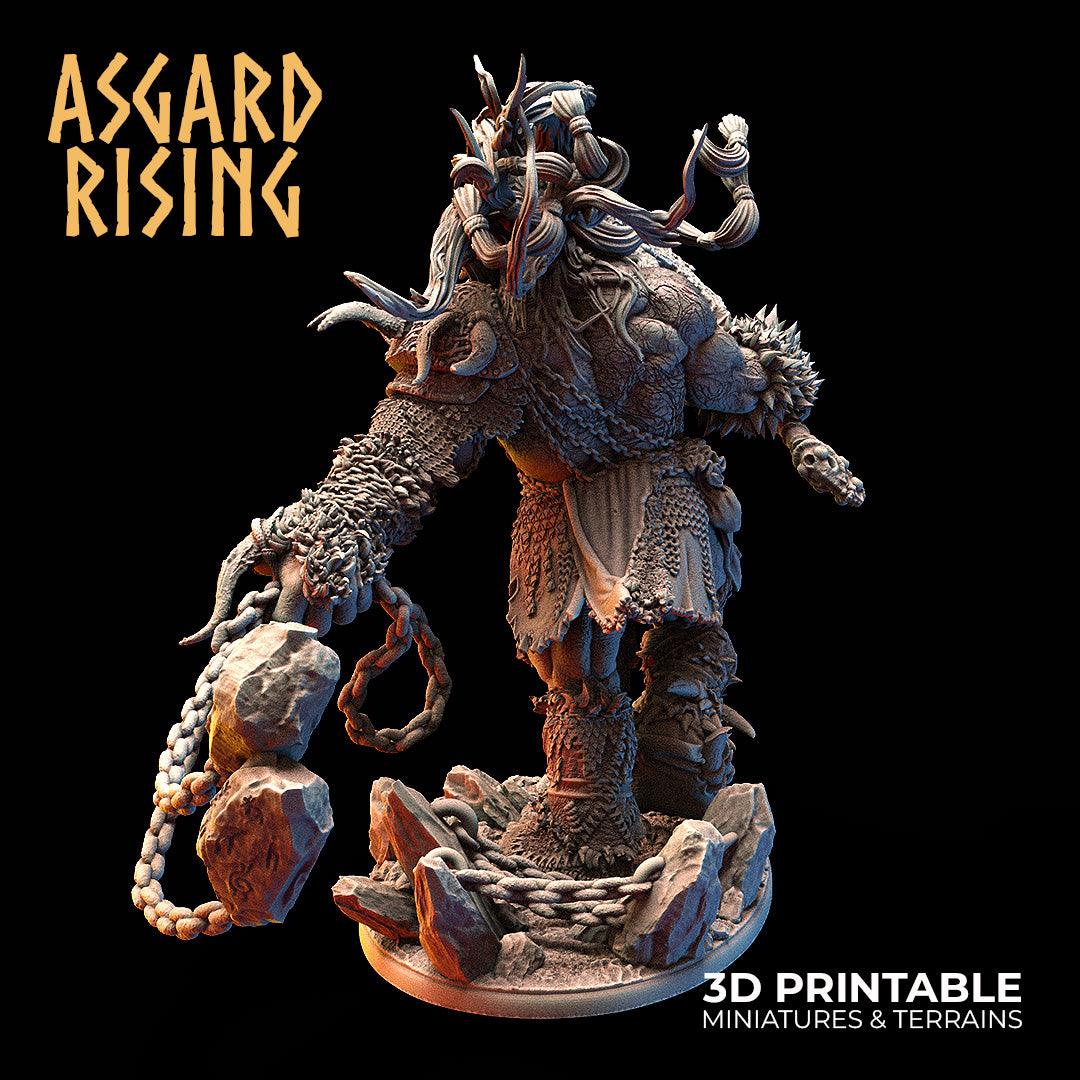 3D Printed Asgard Rising Frost Giant 28mm 32mm D&D - 3D Printing Boss 