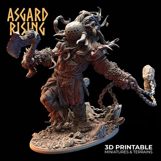 3D Printed Asgard Rising Frost Giant 28mm 32mm D&D - 3D Printing Boss 
