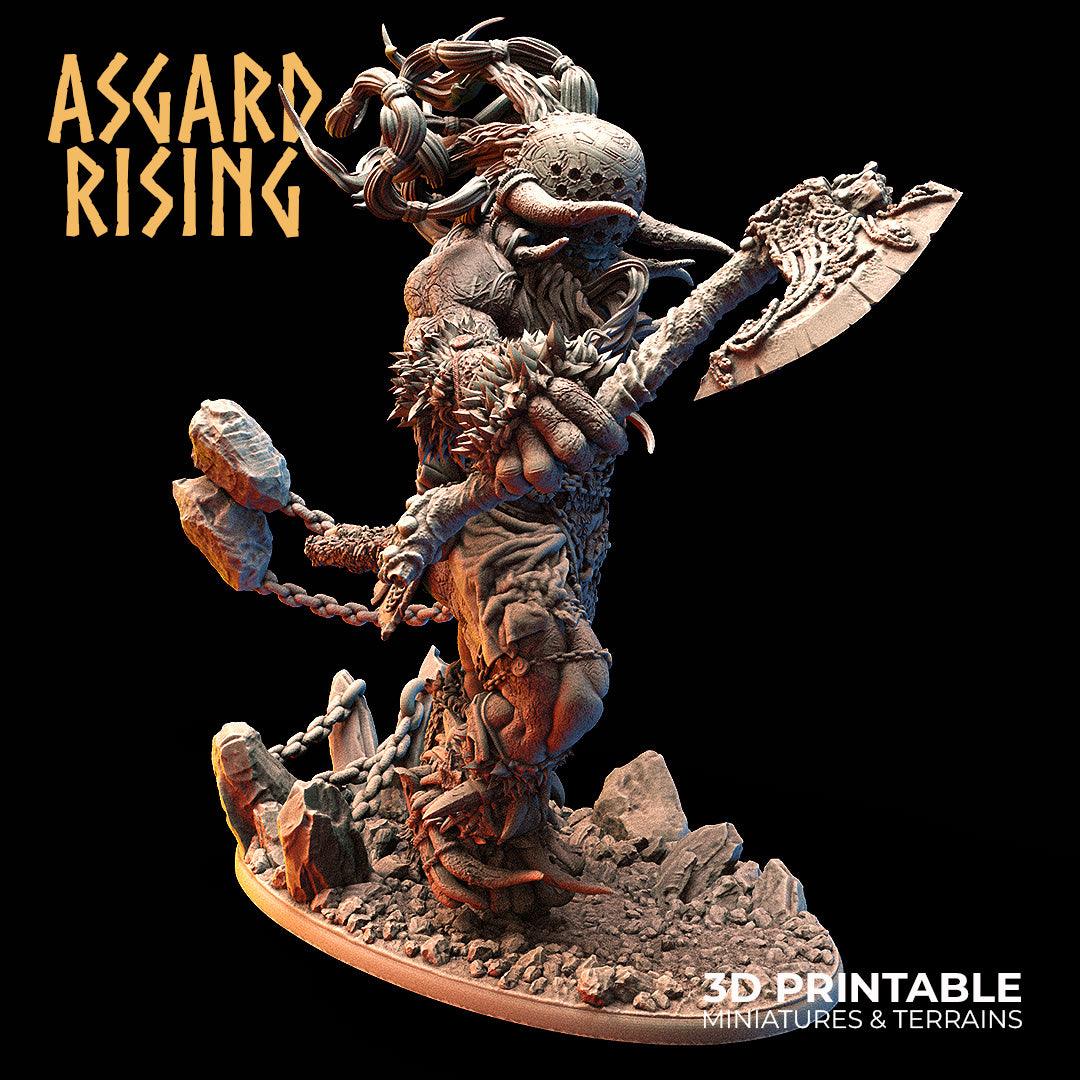 3D Printed Asgard Rising Frost Giant 28mm 32mm D&D - 3D Printing Boss 