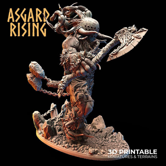 3D Printed Asgard Rising Frost Giant 28mm 32mm D&D - 3D Printing Boss 