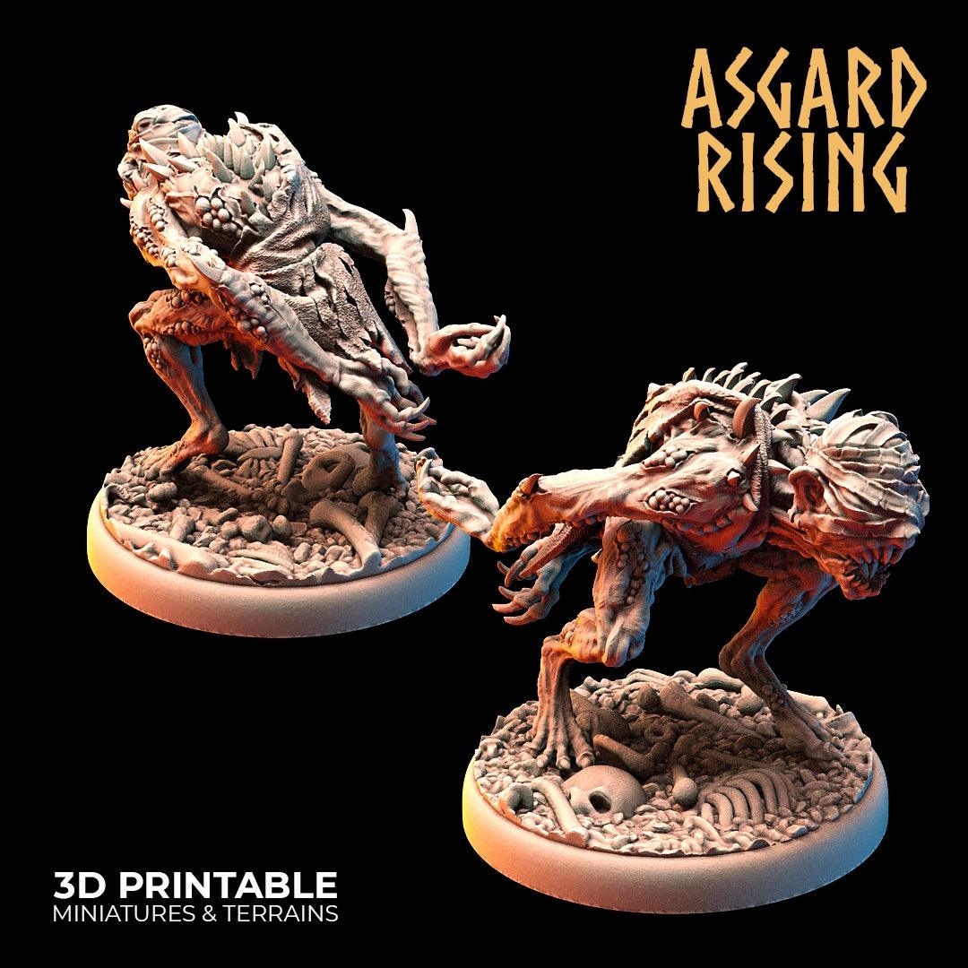 3D Printed Asgard Rising Ghouls Undead Set Round or Square Base 28mm - 32mm - 3D Printing Boss 
