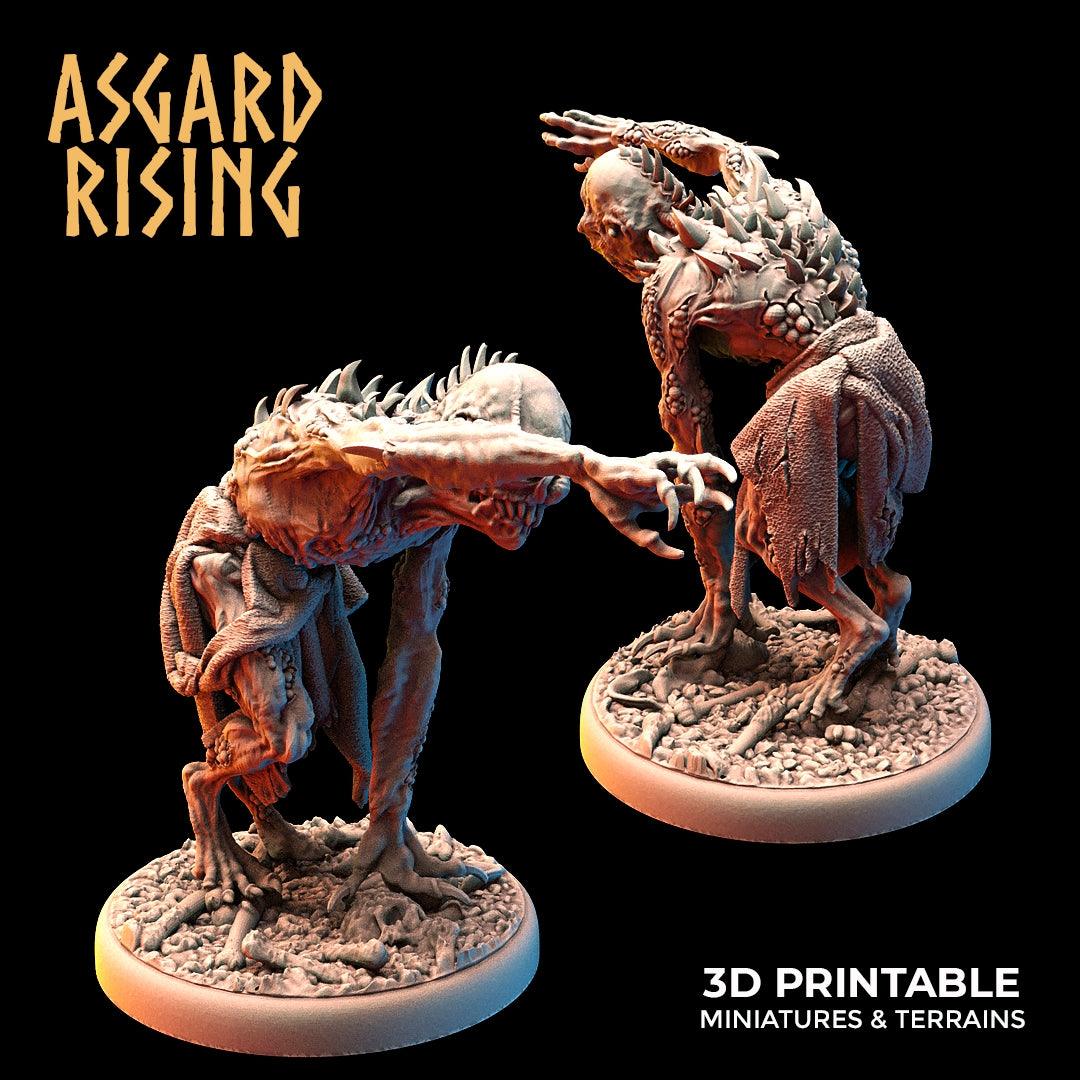 3D Printed Asgard Rising Ghouls Undead Set Round or Square Base 28mm - 32mm - 3D Printing Boss 